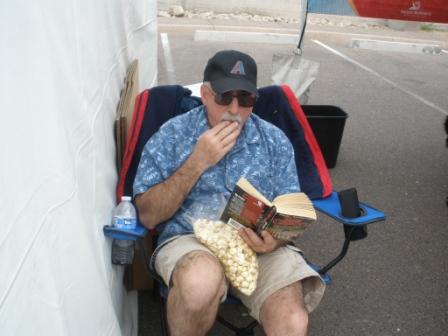 Scott enjoying the show and the kettle corn